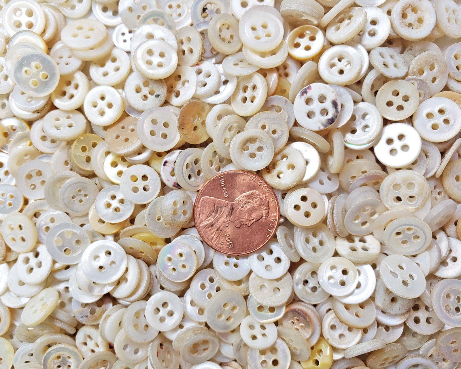 50 Tiny 1940s Pearl Shell Doll Buttons ~ Cleaned & Polished ~ 3/8" or less 50 Tiny 1940s Pearl Shell Doll Buttons ~ Cleaned & Polished ~ 3/8" or less