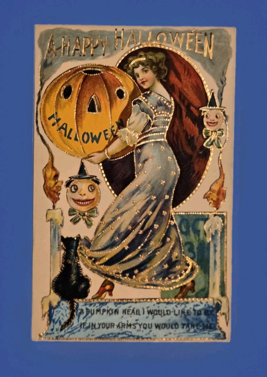 Rare J. Silberstein & Co Halloween Postcard Beautiful Girl W' JOL Series 552 Rare J. Silberstein & Co Halloween Postcard Beautiful Girl W' JOL Series 552