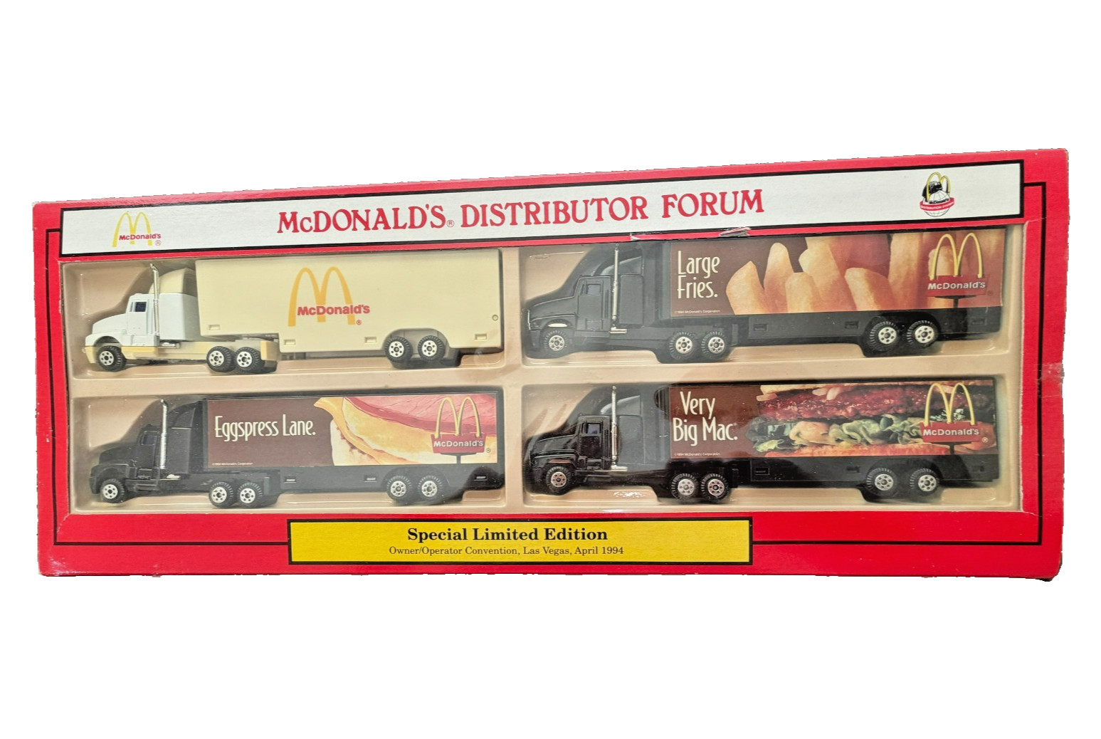 1994 McDonalds Distributor Forum Las Vegas Limited Edition 4 Truck Set Vintage 1994 McDonalds Distributor Forum Las Vegas Limited Edition 4 Truck Set Vintage