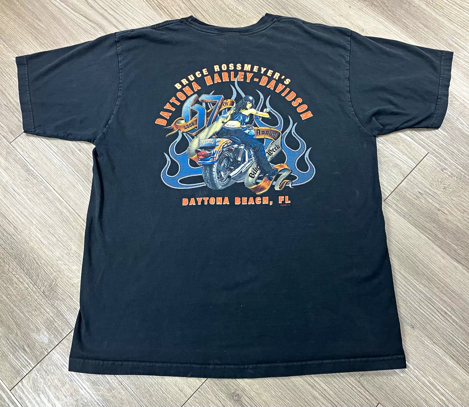 Harley-Davidson Daytona Beach FL Bike Week Graphic T-Shirt Black 2X-Large