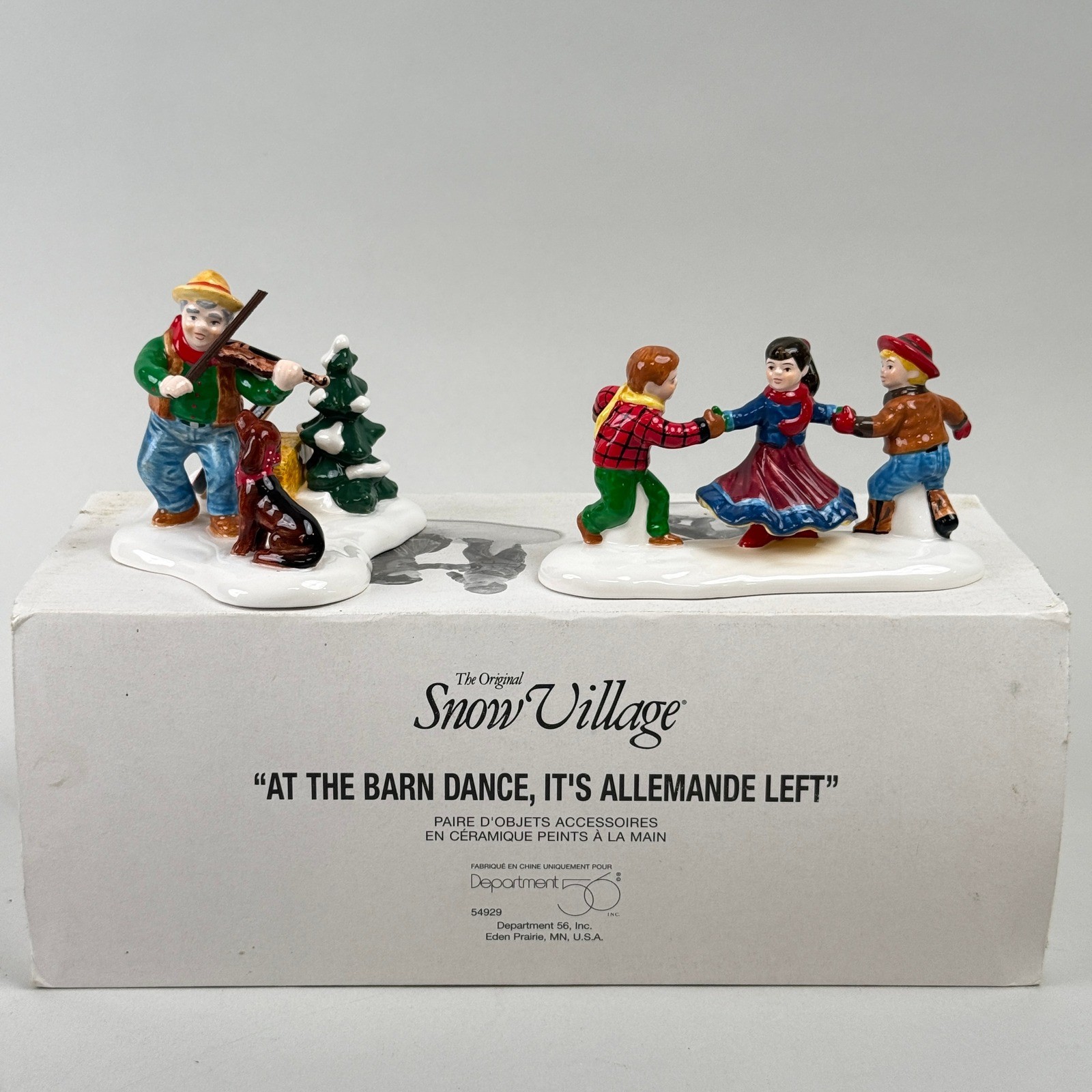 Department 56 Snow Village Figurine Set At The Barn Dance #54929 NOS Department 56 Snow Village Figurine Set At The Barn Dance #54929 NOS