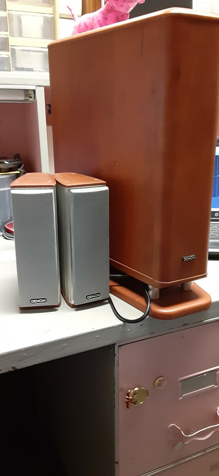 Denon DSW-3L Subwoofer plus (2) Denon SC-A3L speakers for Sale