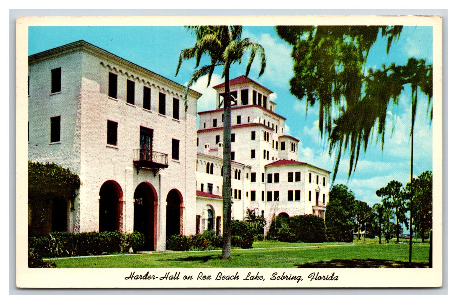 Harder Hall Rex beach Lake Sebring Florida FL Chrome Postcard J19 Harder Hall Rex beach Lake Sebring Florida FL Chrome Postcard J19