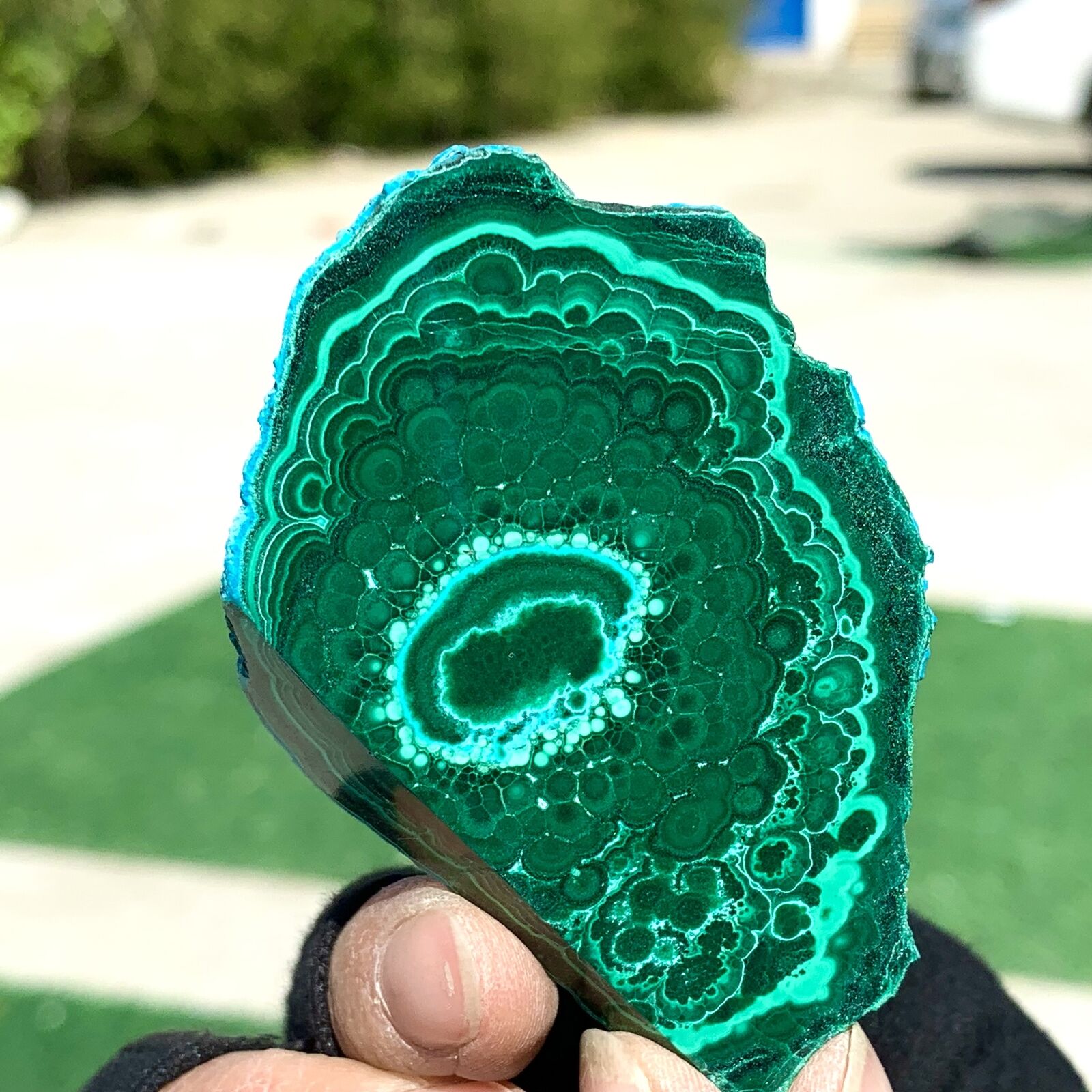 79G Natural Chrysocolla/Malachite transparent cluster rough mineral sample