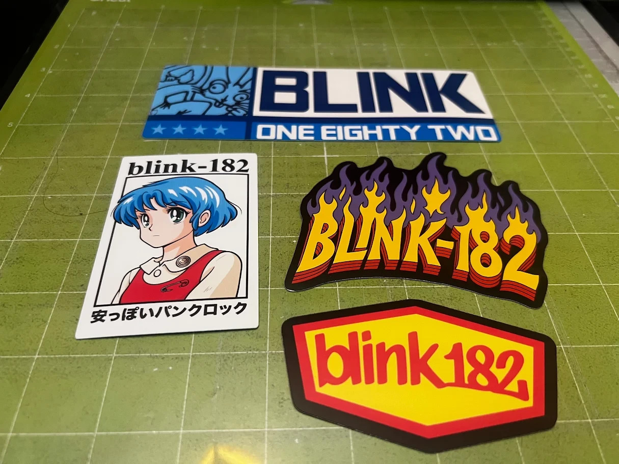 Blink-182 - Set of 4 Vintage Reproduction Stickers Blink-182 - Set of 4 Vintage Reproduction Stickers