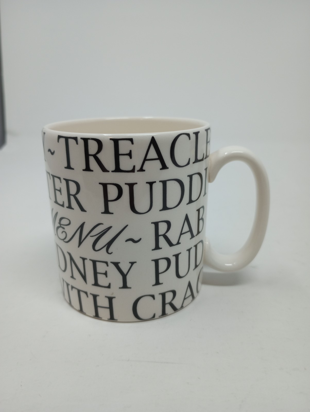 Vintage Copeland and Garrett British Food Words Coffee Cup Mug - Black & White Vintage Copeland and Garrett British Food Words Coffee Cup Mug - Black & White