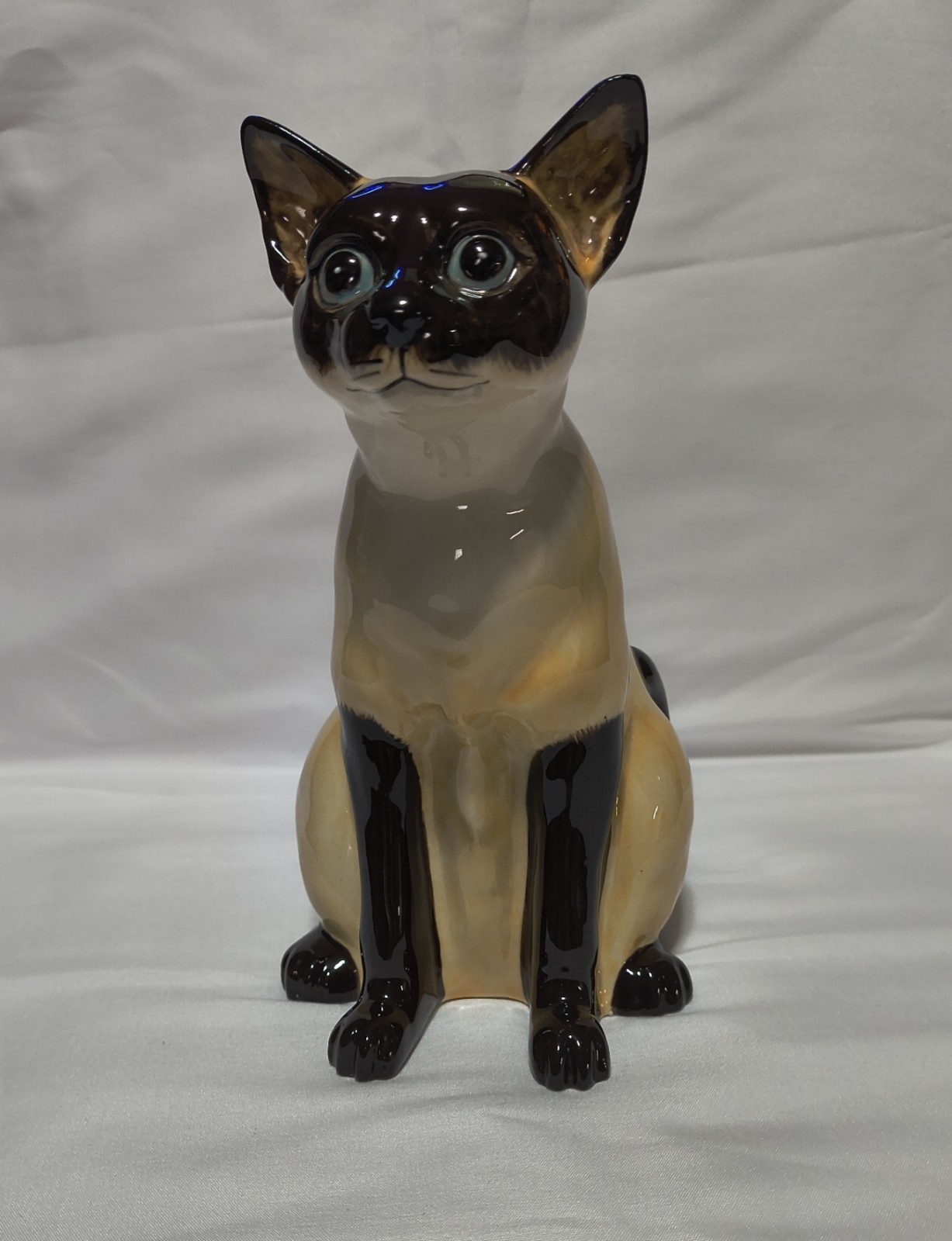 Hand-Painted Siamese Cat Ceramic Bank