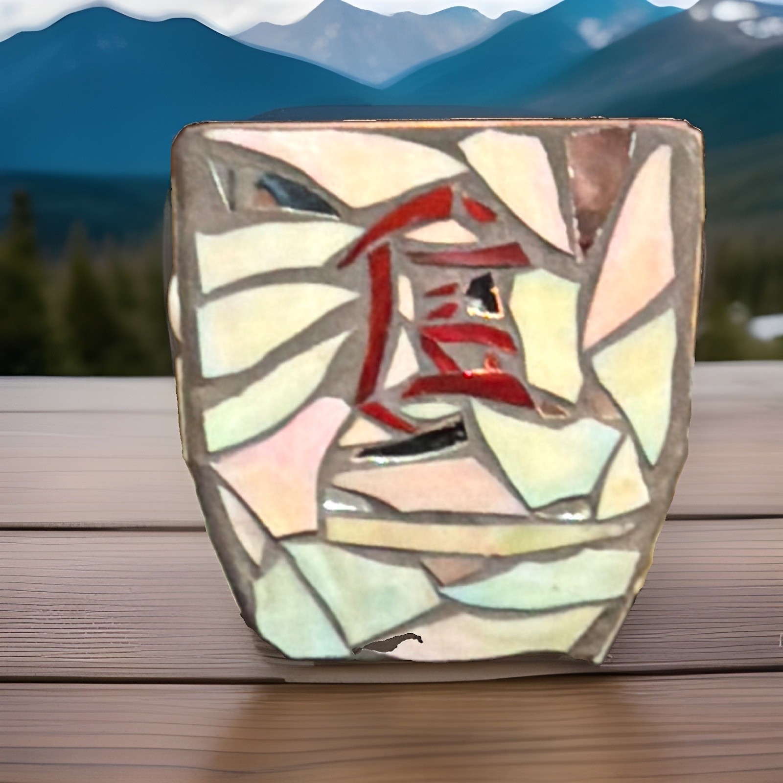 Stained Glass Mosaic Love Candle Holder. Original Tim Mcintire Artwork Stained Glass Mosaic Love Candle Holder. Original Tim Mcintire Artwork