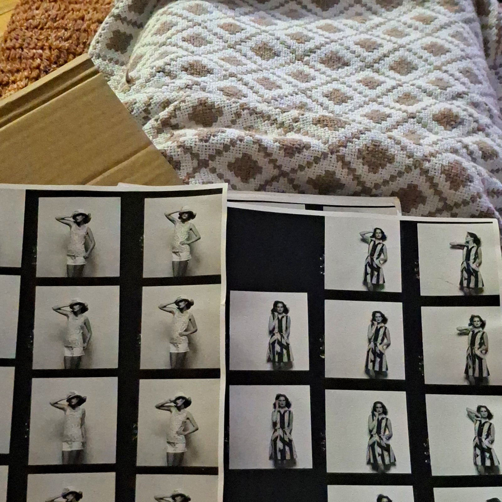 Rare 1970s Jerry Salvati Fashion Archive Collection Sequential B&W Contact Sheet