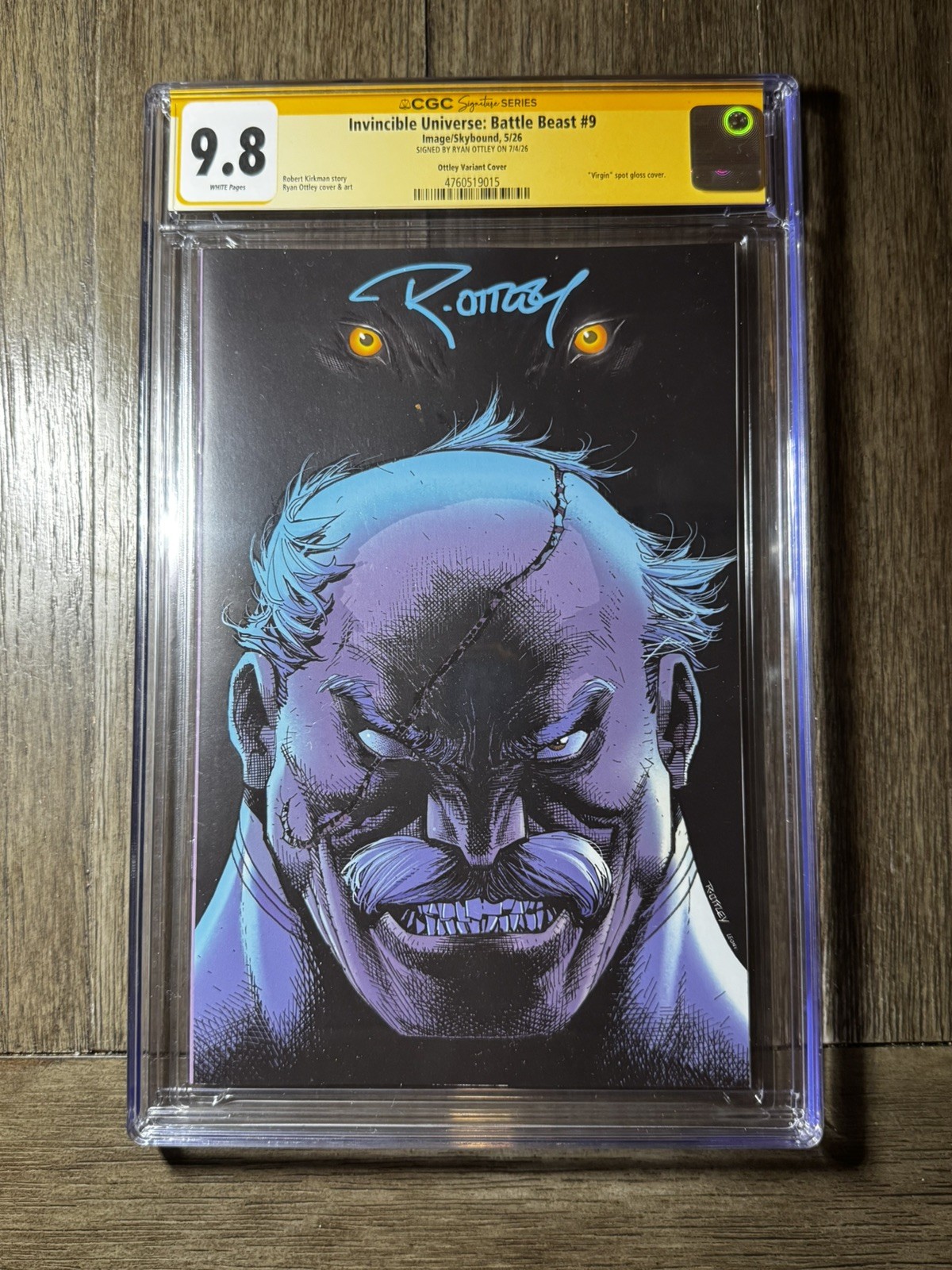 Invincible Universe: Battle Beast #9 CGC SS 9.8 Signed Ryan Ottley Virgin GITD Invincible Universe: Battle Beast #9 CGC SS 9.8 Signed Ryan Ottley Virgin GITD