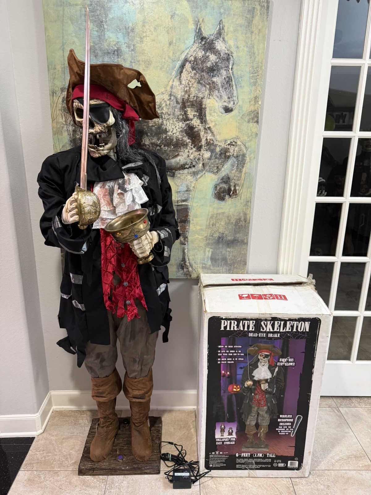RARE Gemmy Dead Eye Drake Pirate Skeleton Halloween Animatronic - Working w/box RARE Gemmy Dead Eye Drake Pirate Skeleton Halloween Animatronic - Working w/box