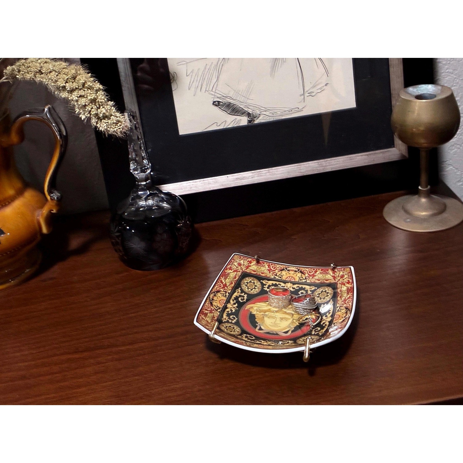Vintage Rosenthal Versace Medusa Trinket Dish | Porcelain Ring Holder Vintage Rosenthal Versace Medusa Trinket Dish | Porcelain Ring Holder
