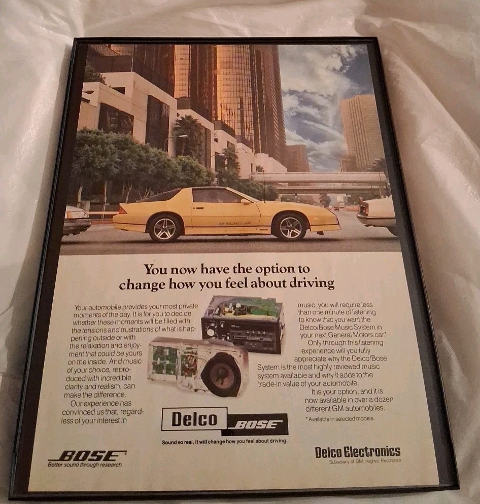 Delco Bose Music System Framed Print Ad 1987 8.5x11 Delco Bose Music System Framed Print Ad 1987 8.5x11