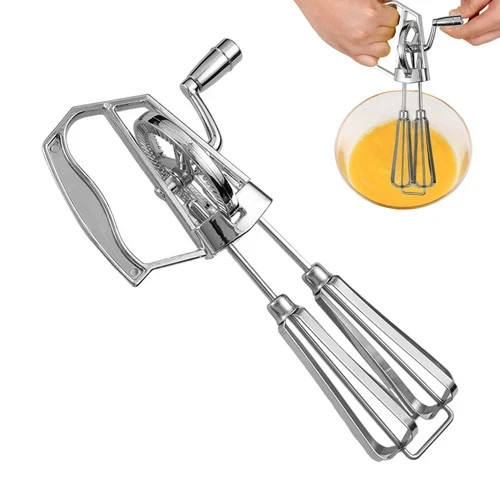 Egg Beater Manual Crank Hand Mixer Blender Stainless Steel Kitchen Tool Egg Beater Manual Crank Hand Mixer Blender Stainless Steel Kitchen Tool