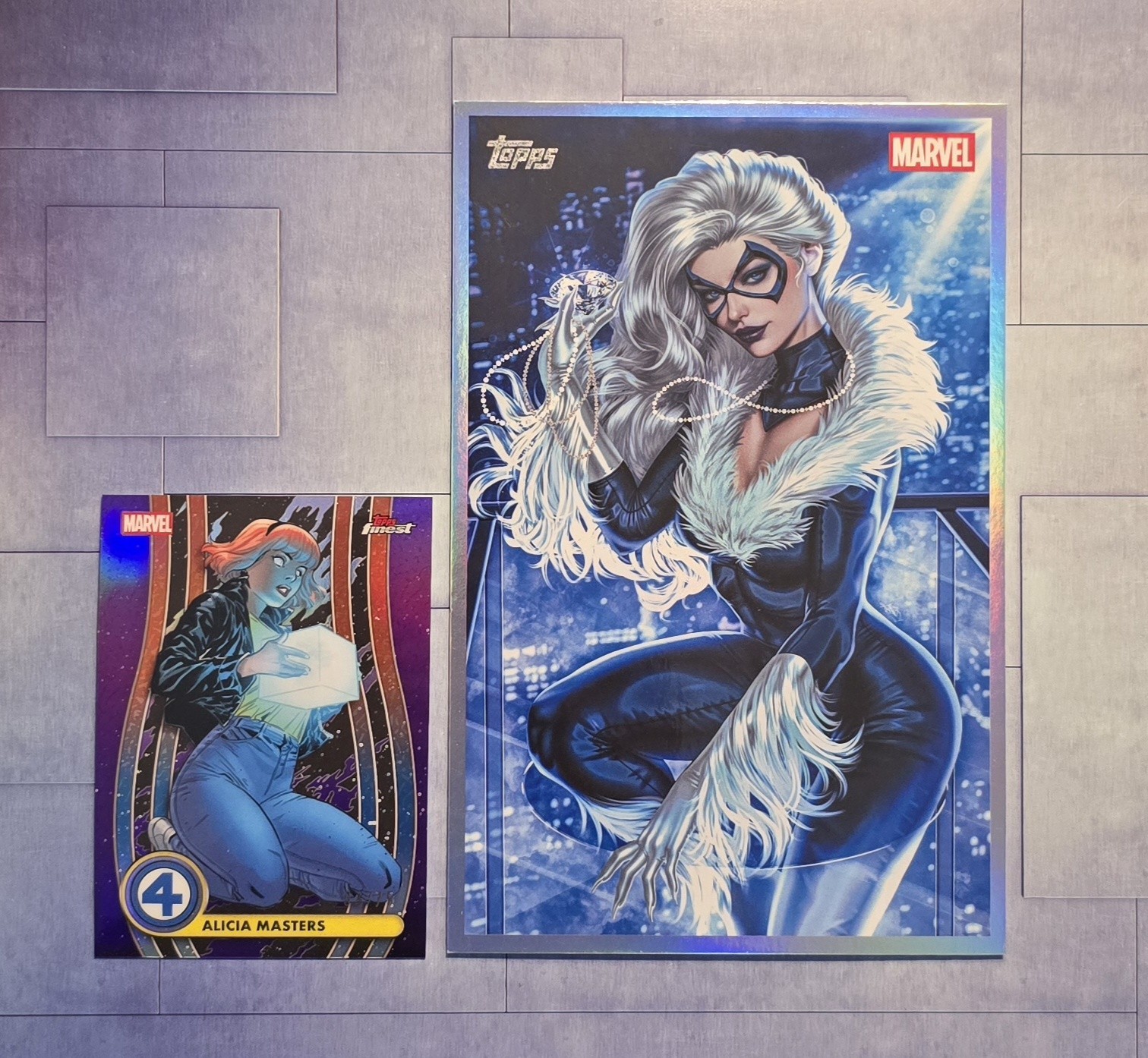 2026 Topps Marvel Vault Black Cat Huge Oversize 75pt Box Topper Originals Ariel