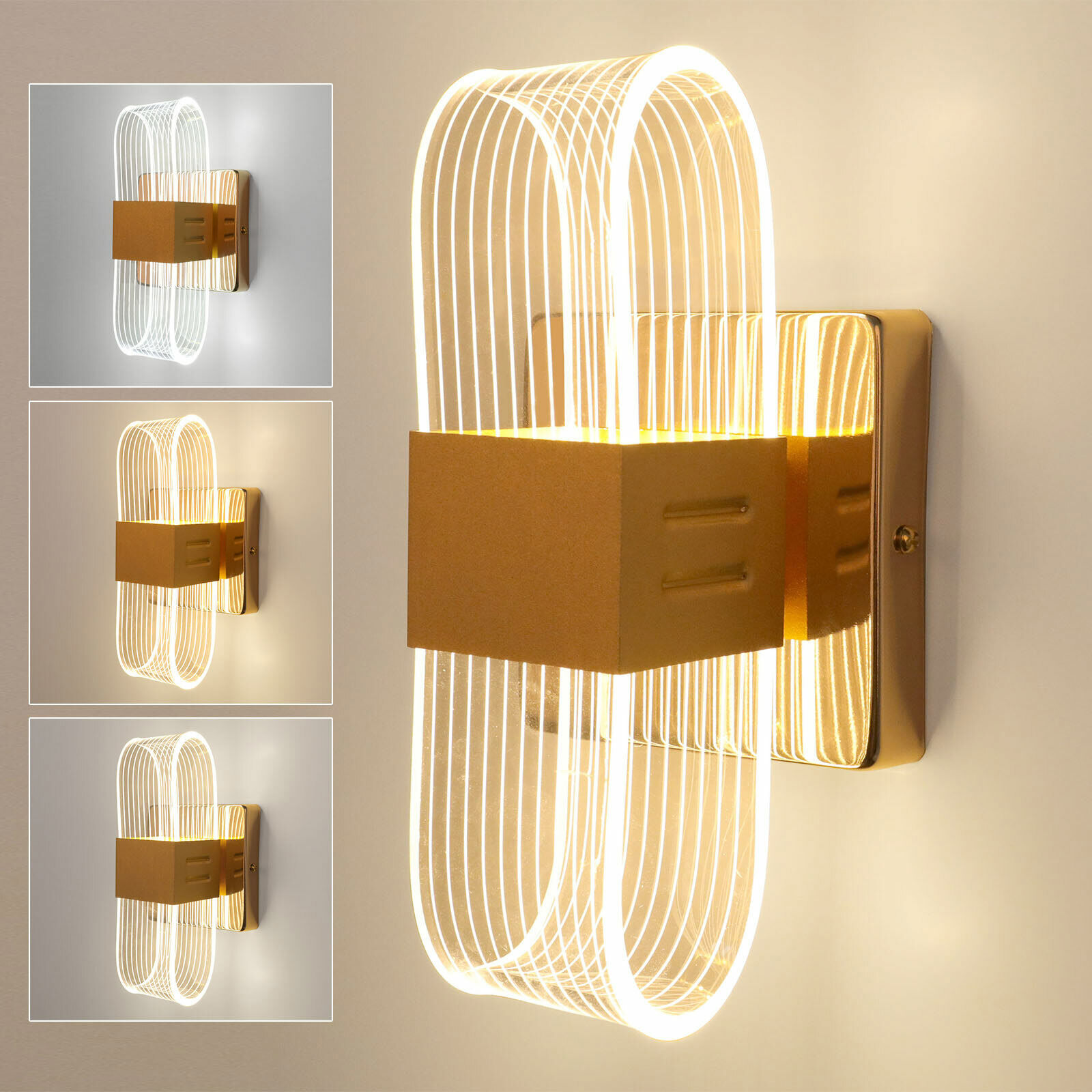 Dimmable LED Wall Lamp Modern Acrylic Sconce Living Room Bedroom Lighting Decor