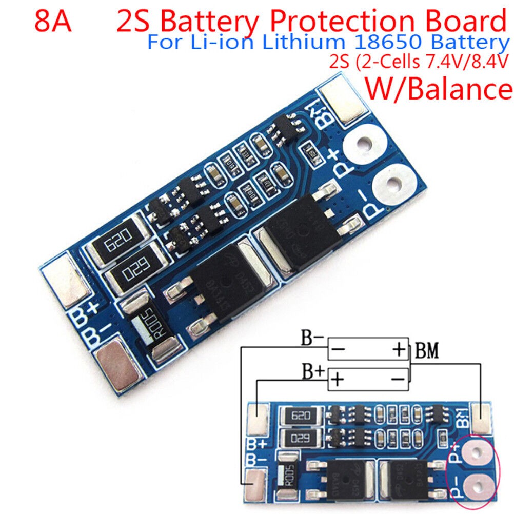 2S 8A 7.4V balance 18650 Li-ion Lithium Battery BMS charger protection board _z8 2S 8A 7.4V balance 18650 Li-ion Lithium Battery BMS charger protection board _z8