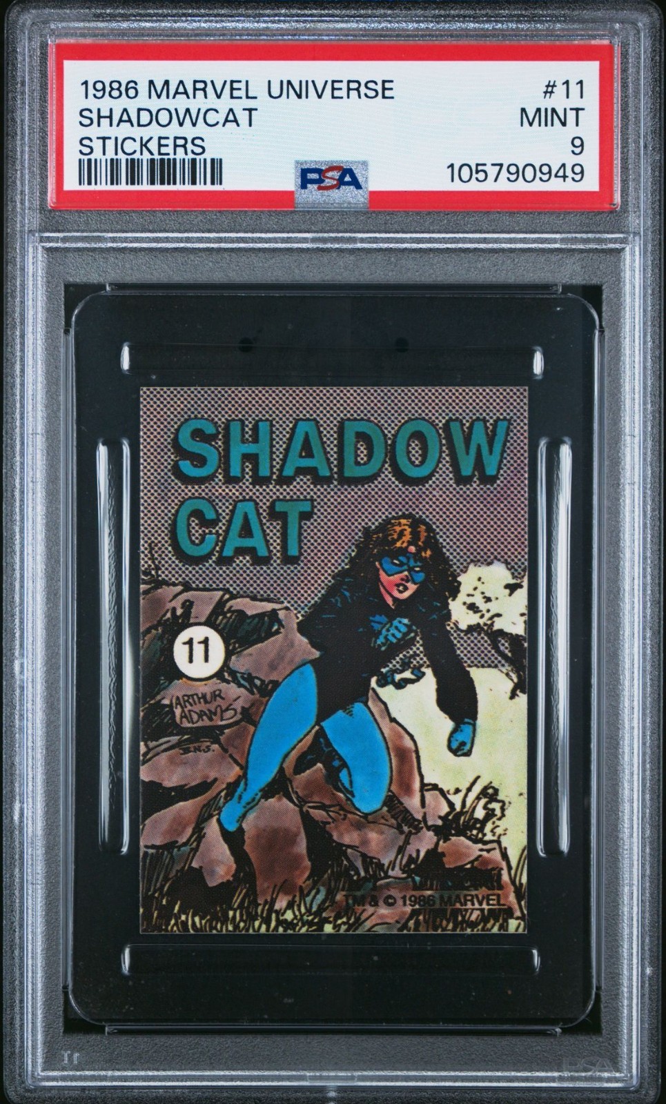 1986 Marvel Comic Images Stickers #11 Shadowcat PSA 9