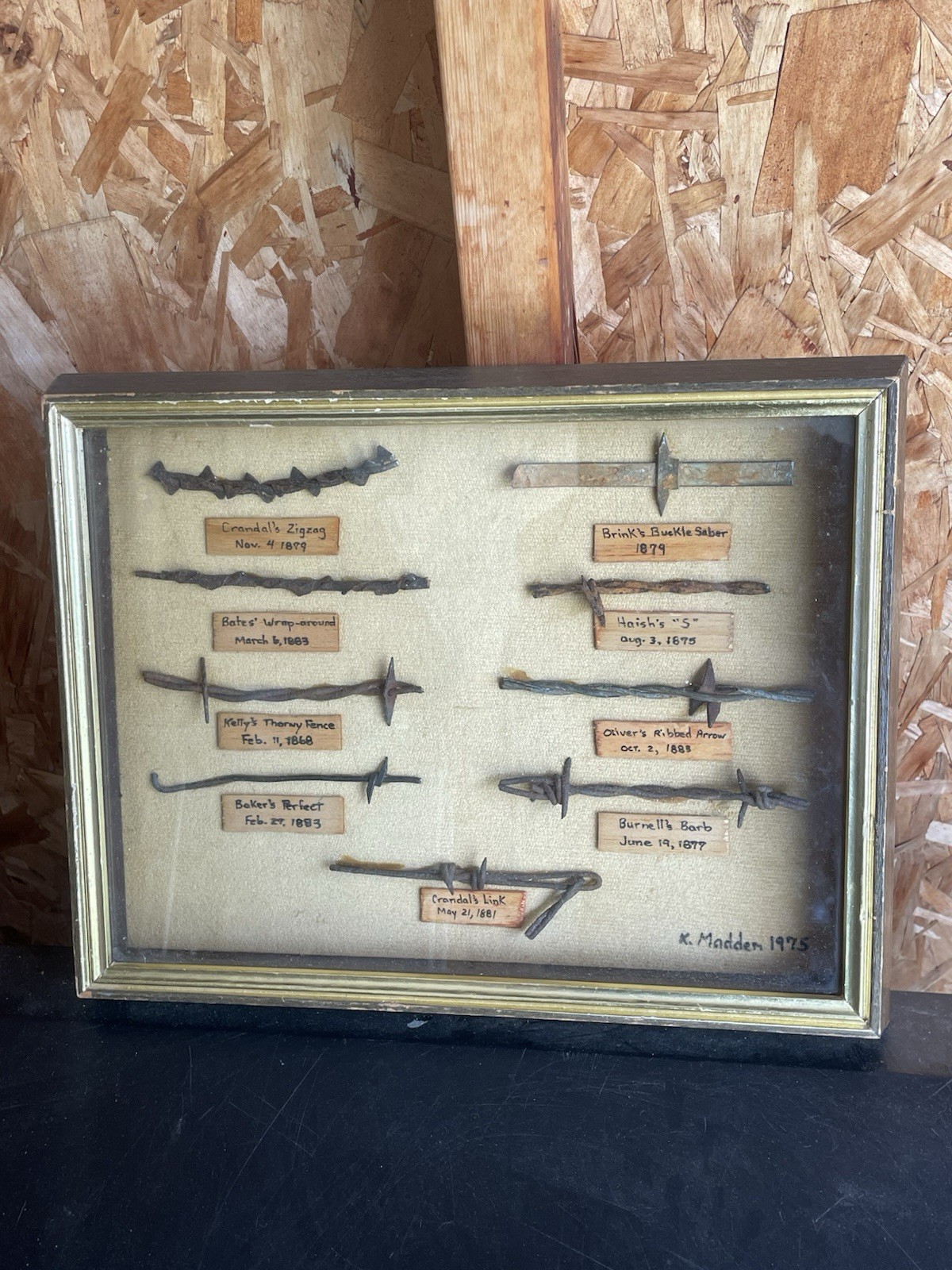 Barbed Wire Display by K Madden Vintage Antique Western American History