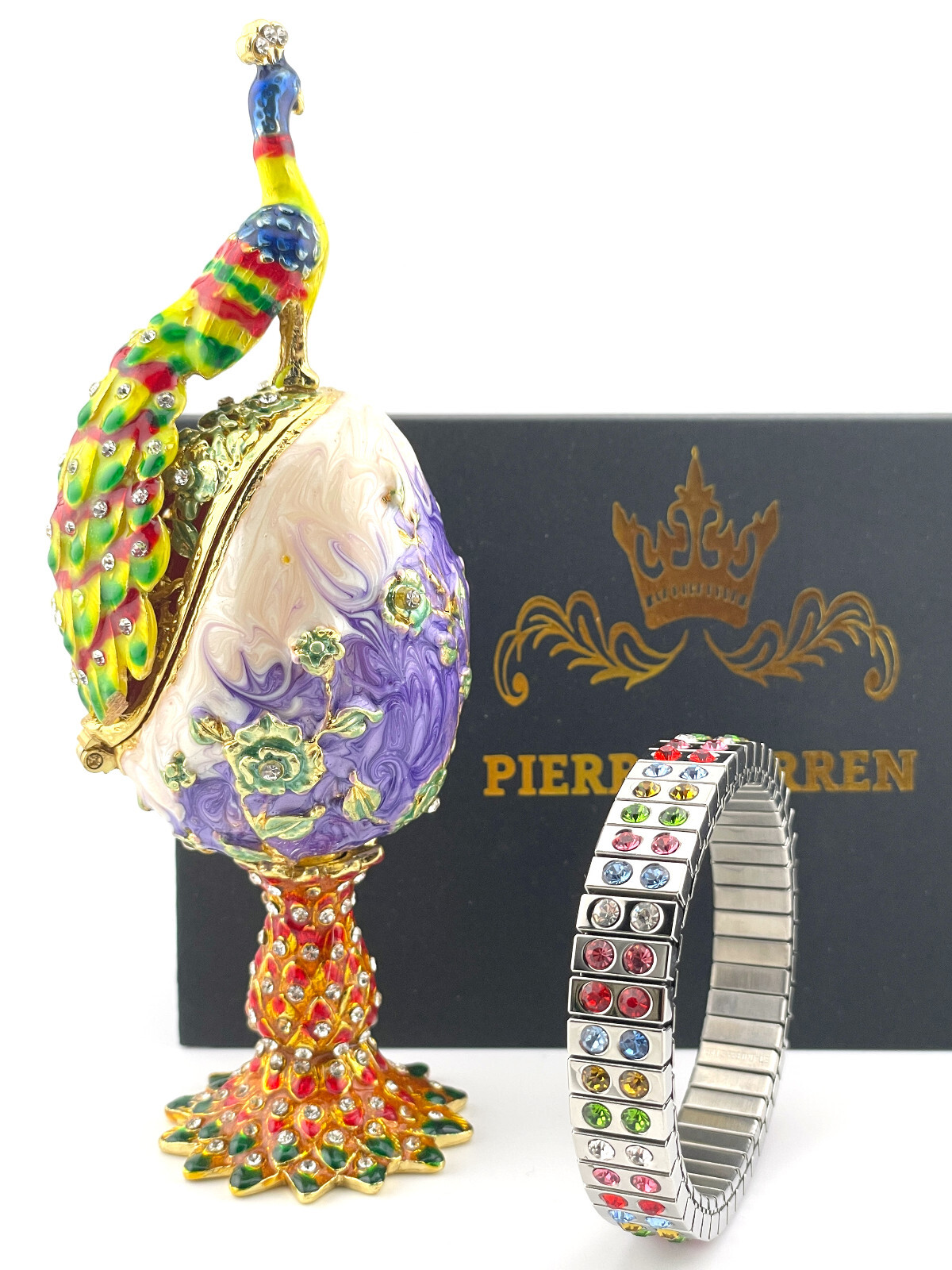 Designer Fabergé egg jewelry box Faberge egg 24k Gold Fabergé Anniversary gift