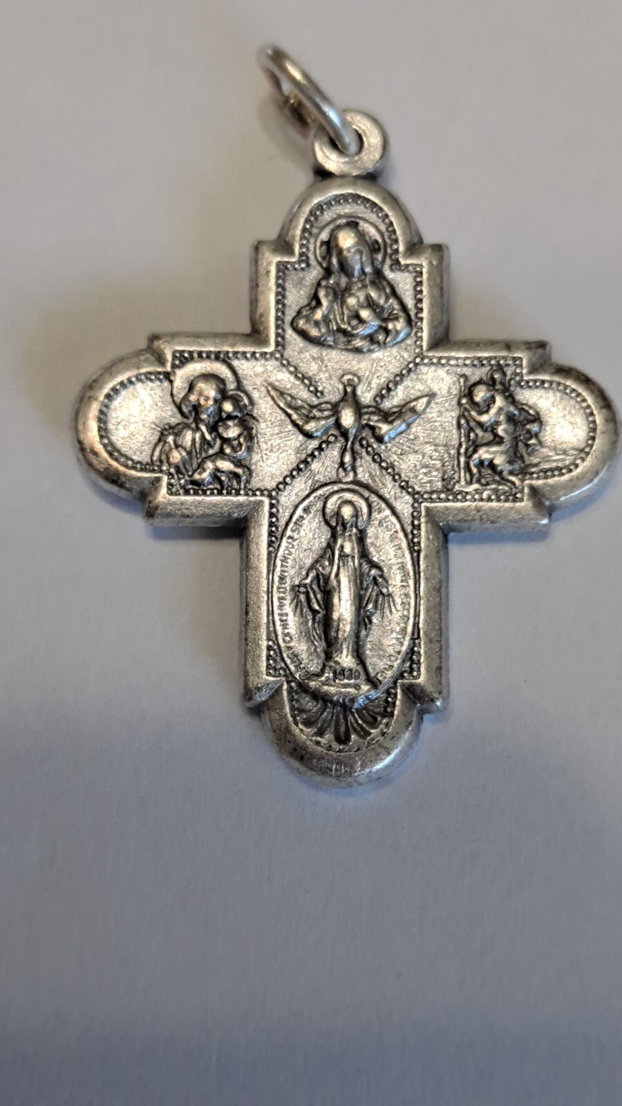 Vintage 4 Way Medal New Catholic Scapular,miraculous Medal 1" Never Used ITALY 