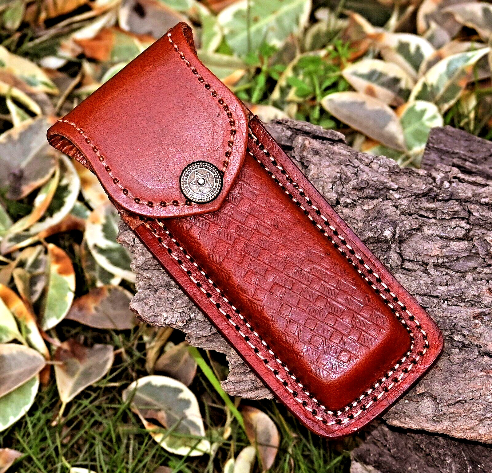 CUSTOM HANDMADE COW LEATHER SHEATH FOR 4" to 5" INCHES FOLDING POCKET KNIFE 1362 CUSTOM HANDMADE COW LEATHER SHEATH FOR 4" to 5" INCHES FOLDING POCKET KNIFE 1362