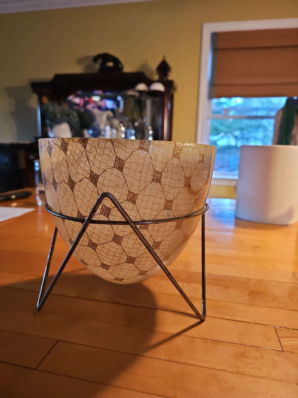 Vintage Fiberglass Bullet Planter With METAL stand Mid Century Modern Vintage Fiberglass Bullet Planter With METAL stand Mid Century Modern