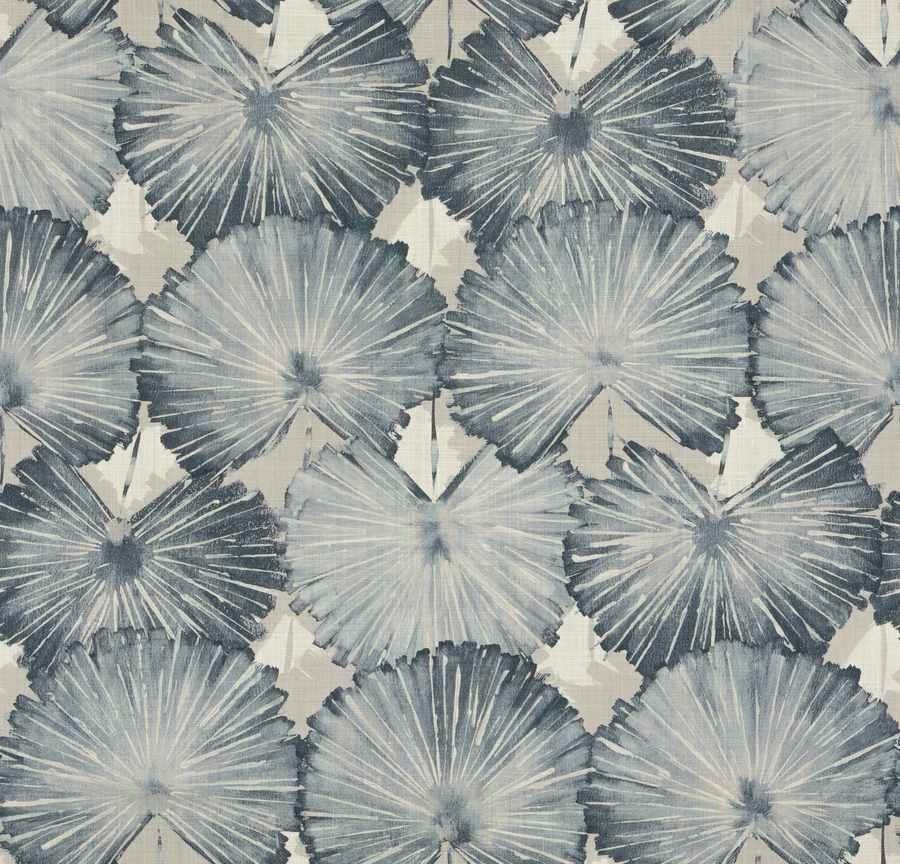 Stroheim Modern Contemporary Floral Linen Print Fabric- Keanu Palm Galaxy 2.6 yd