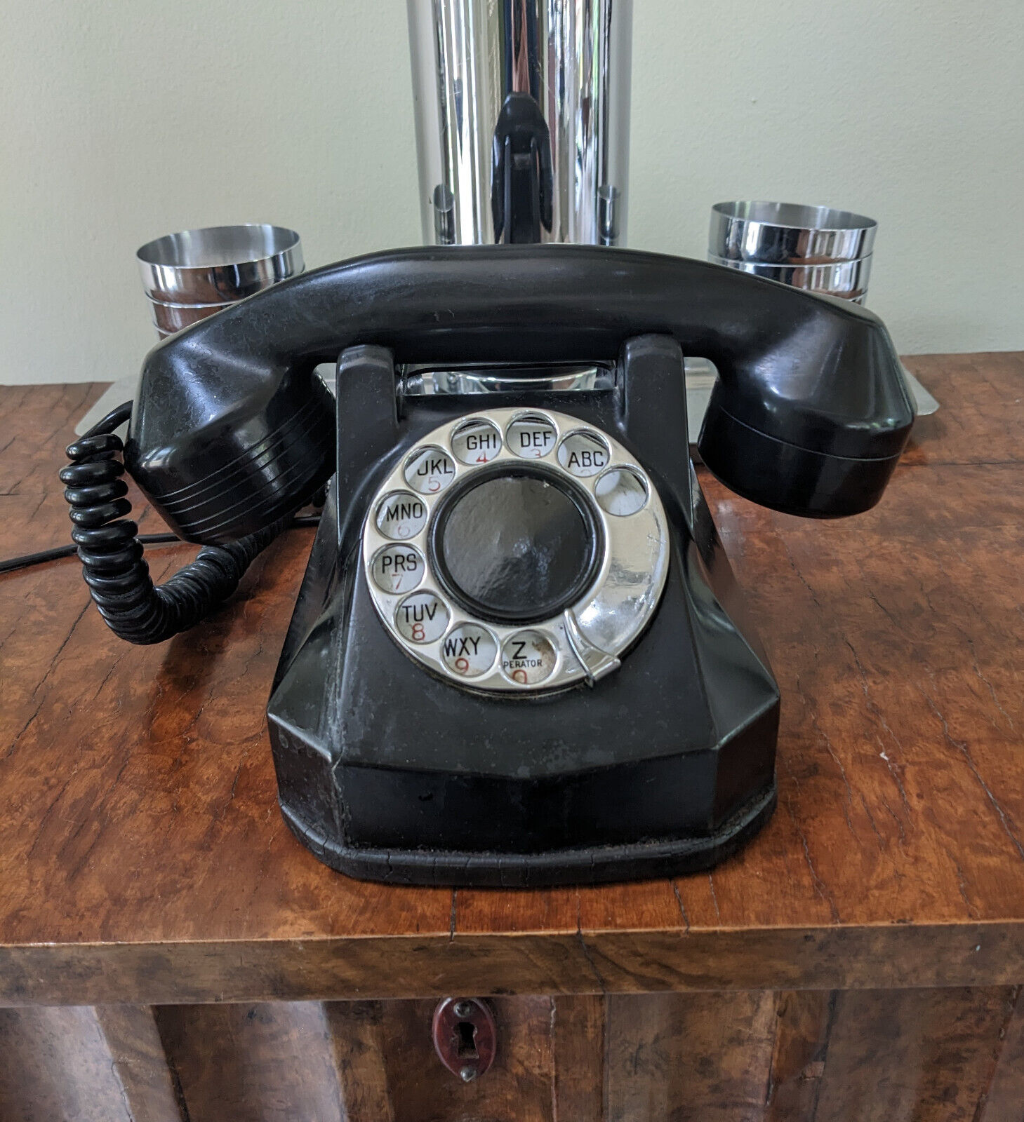 Vintage Art Deco rotary dial telephone Automatic Telephone company