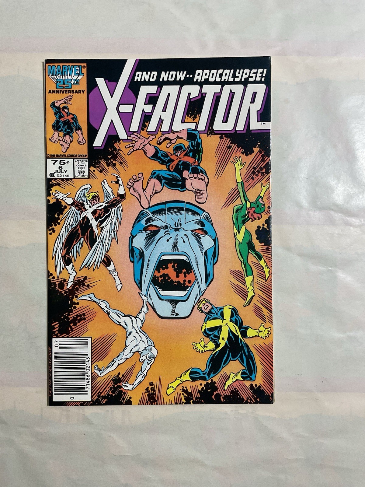 X-Factor #6 1st Appearance Of Apocolypse Newsstand Variant Marvel 1986. X-Factor #6 1st Appearance Of Apocolypse Newsstand Variant Marvel 1986.