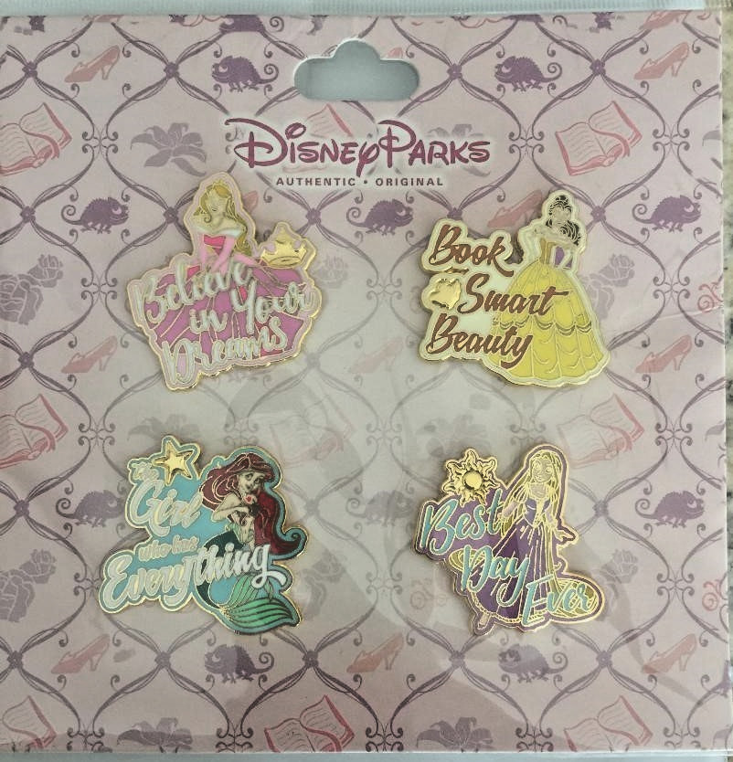DISNEY PINS PRINCESS RAPUNZEL AURORA ARIEL BELLE GIRL POWER - 4 PIN SET AS SHOWN DISNEY PINS PRINCESS RAPUNZEL AURORA ARIEL BELLE GIRL POWER - 4 PIN SET AS SHOWN