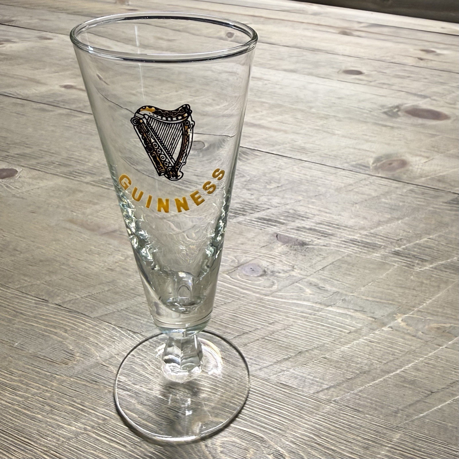 Rare Vintage 1950s Guinness 7oz Footed Pilsner Tasting Glass 7.5" Harp Logo Rare Vintage 1950s Guinness 7oz Footed Pilsner Tasting Glass 7.5" Harp Logo