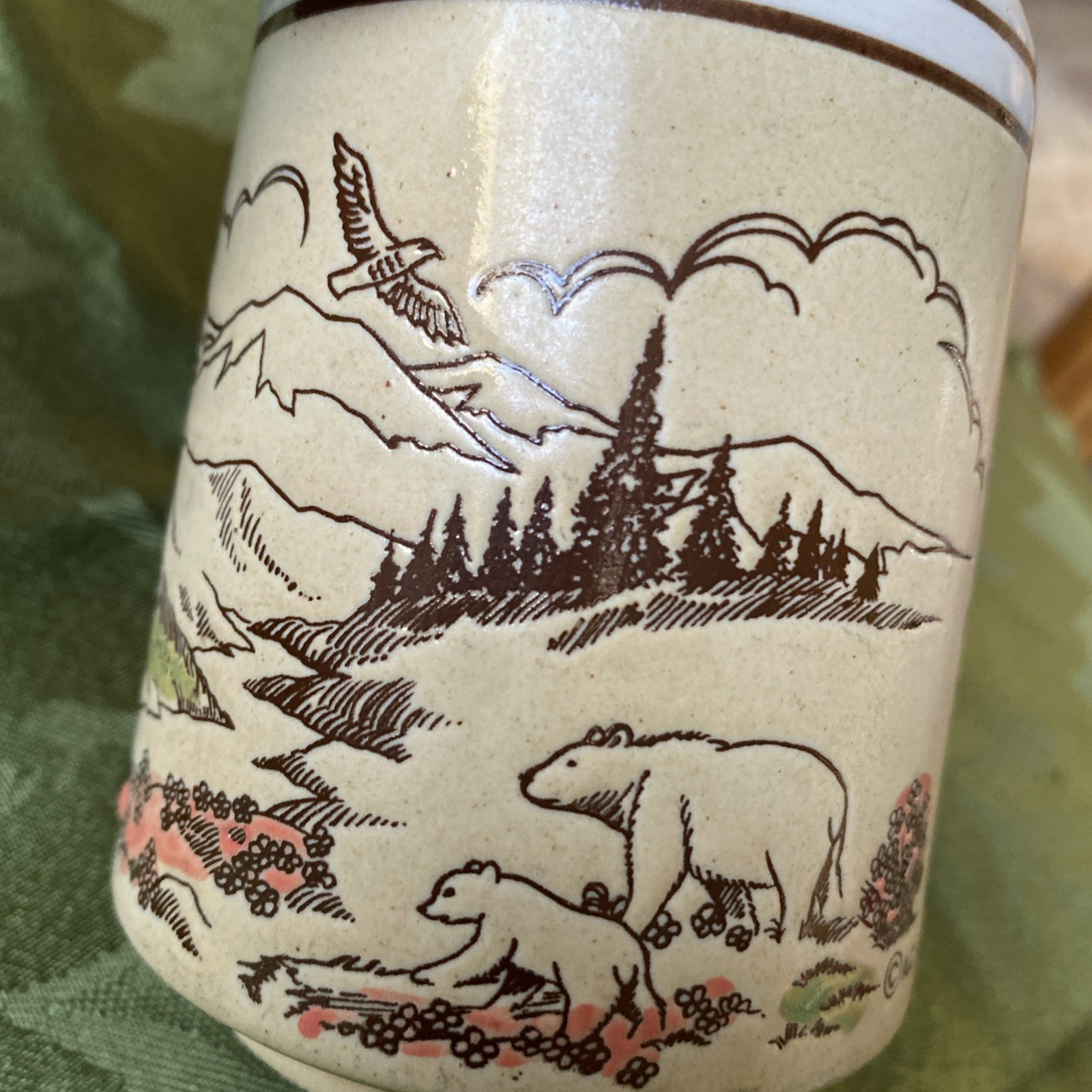 Vintage Ace Alaska Bear Cabin Eagle Coffee Tea Mug Cup 1983 Ceramic Vintage Ace Alaska Bear Cabin Eagle Coffee Tea Mug Cup 1983 Ceramic