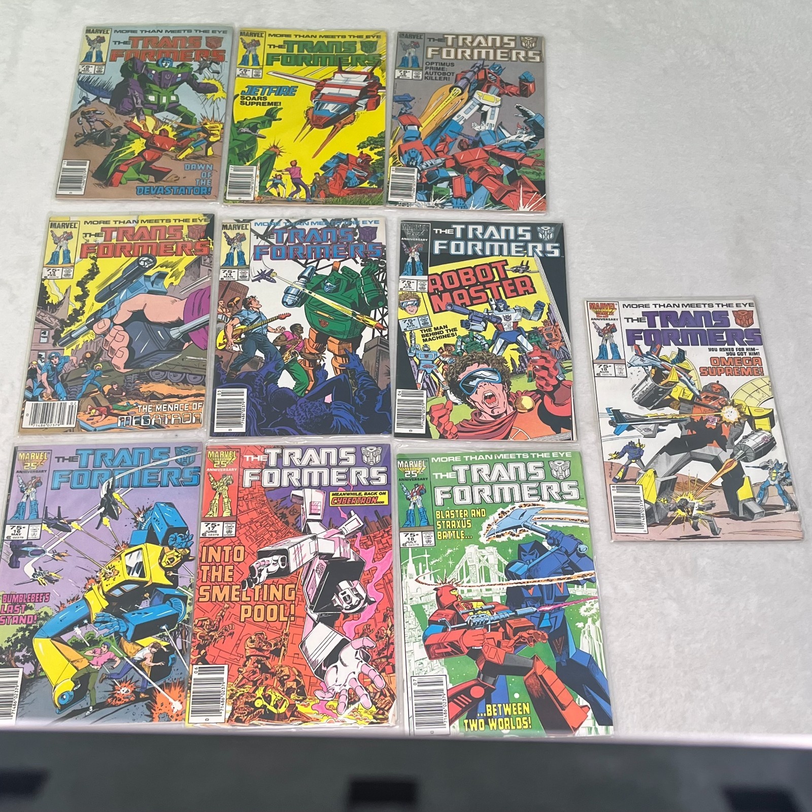 # 10-20 Transformers Marvel Comics 1984 Lot Original Series Book Lot Newstand