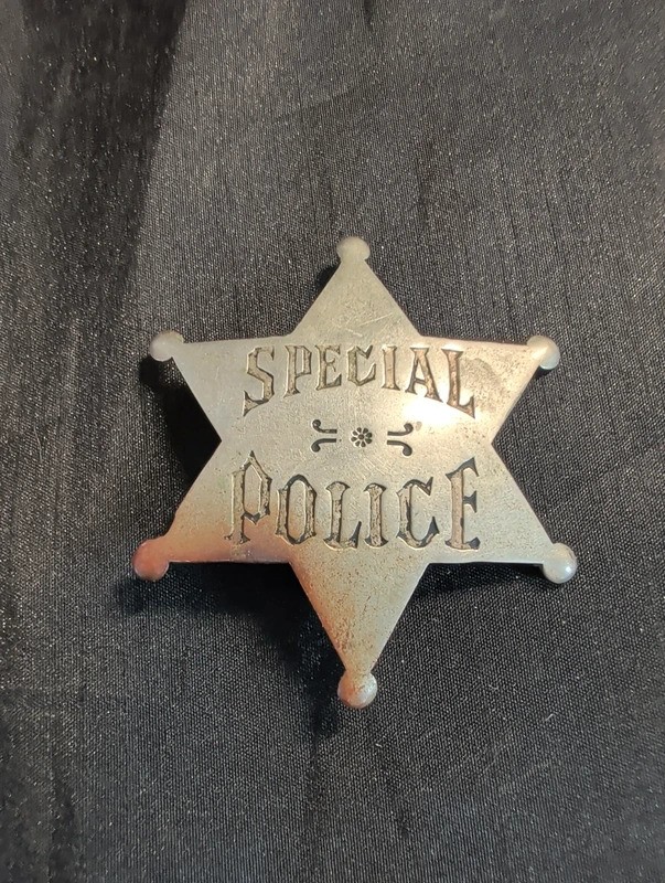 Antique special police 6 point star badge Antique special police 6 point star badge