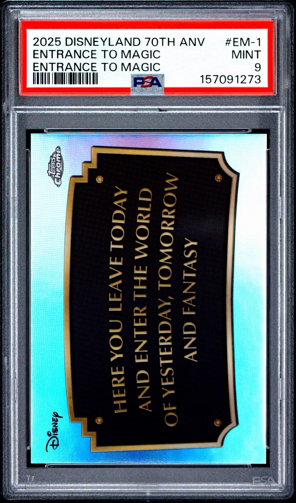 2025 Topps Disneyland 70th Anniversary Entrance To Magic PSA 9 Mint