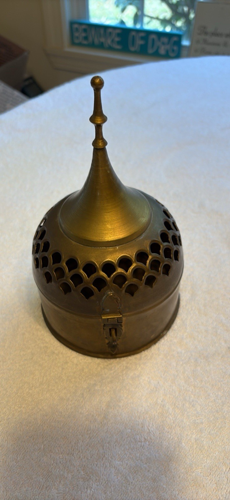 Vintage Saks Fifth Ave Brass Box w Minaret Finial - Rare Pandaan c. 1960’s Vintage Saks Fifth Ave Brass Box w Minaret Finial - Rare Pandaan c. 1960’s
