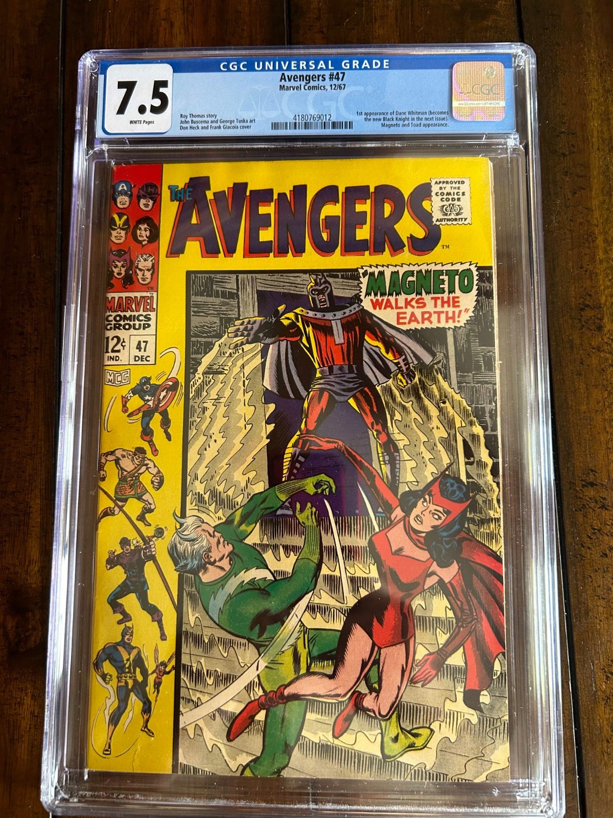 Avengers #47 CGC Graded - 7.5 (1st Appearance of Dane Whitman) Avengers #47 CGC Graded - 7.5 (1st Appearance of Dane Whitman)