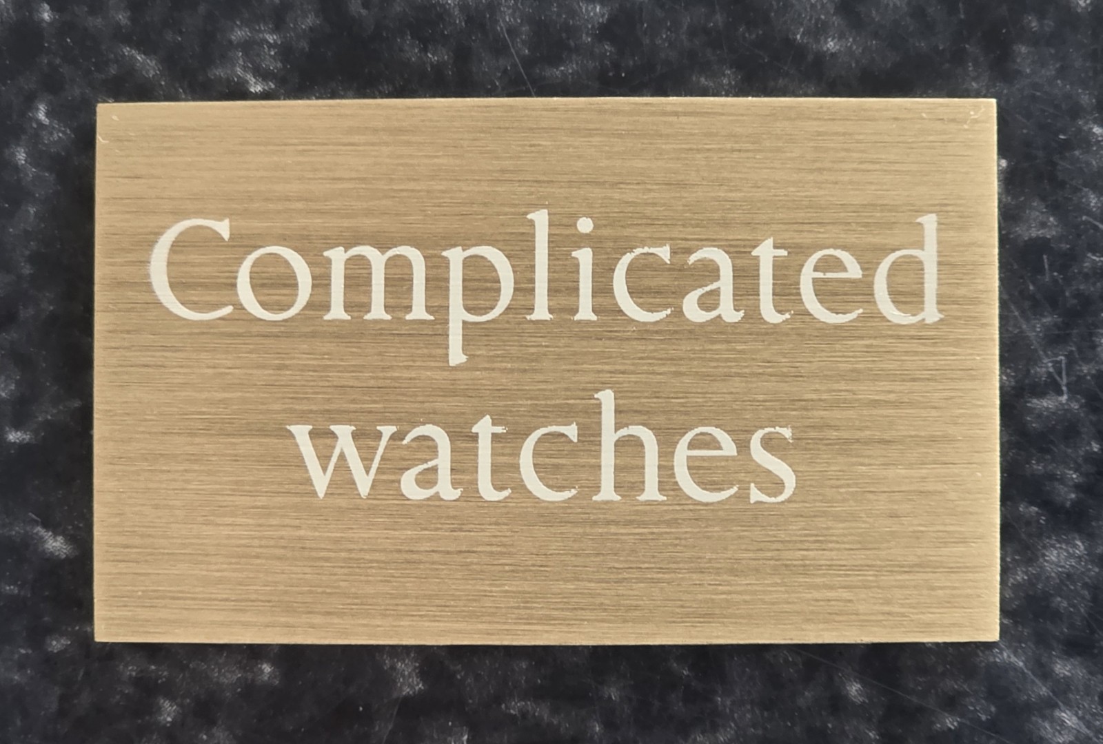 ORIGINAL PATEK PHILLIPE "COMPLICATED WATCHES" DEALER'S BRASS PLAQUE BRAND NEW