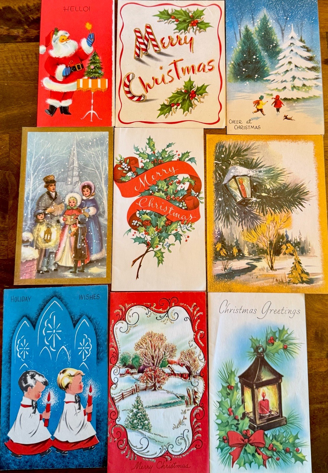 Lot of 9 Vintage MCM Holiday/Christmas Cards 1940s/1950s/1960s Unused Lot of 9 Vintage MCM Holiday/Christmas Cards 1940s/1950s/1960s Unused