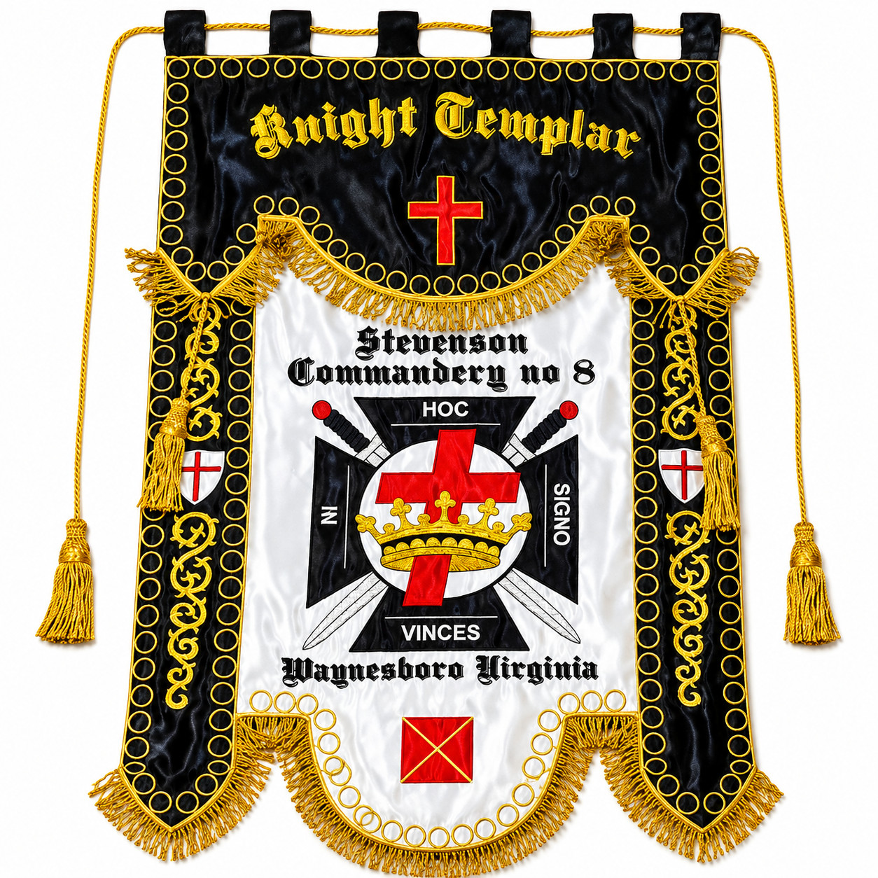 Knight Templar Custom Hand Embroidered Masonic Banner Premium Quality Knight Templar Custom Hand Embroidered Masonic Banner Premium Quality