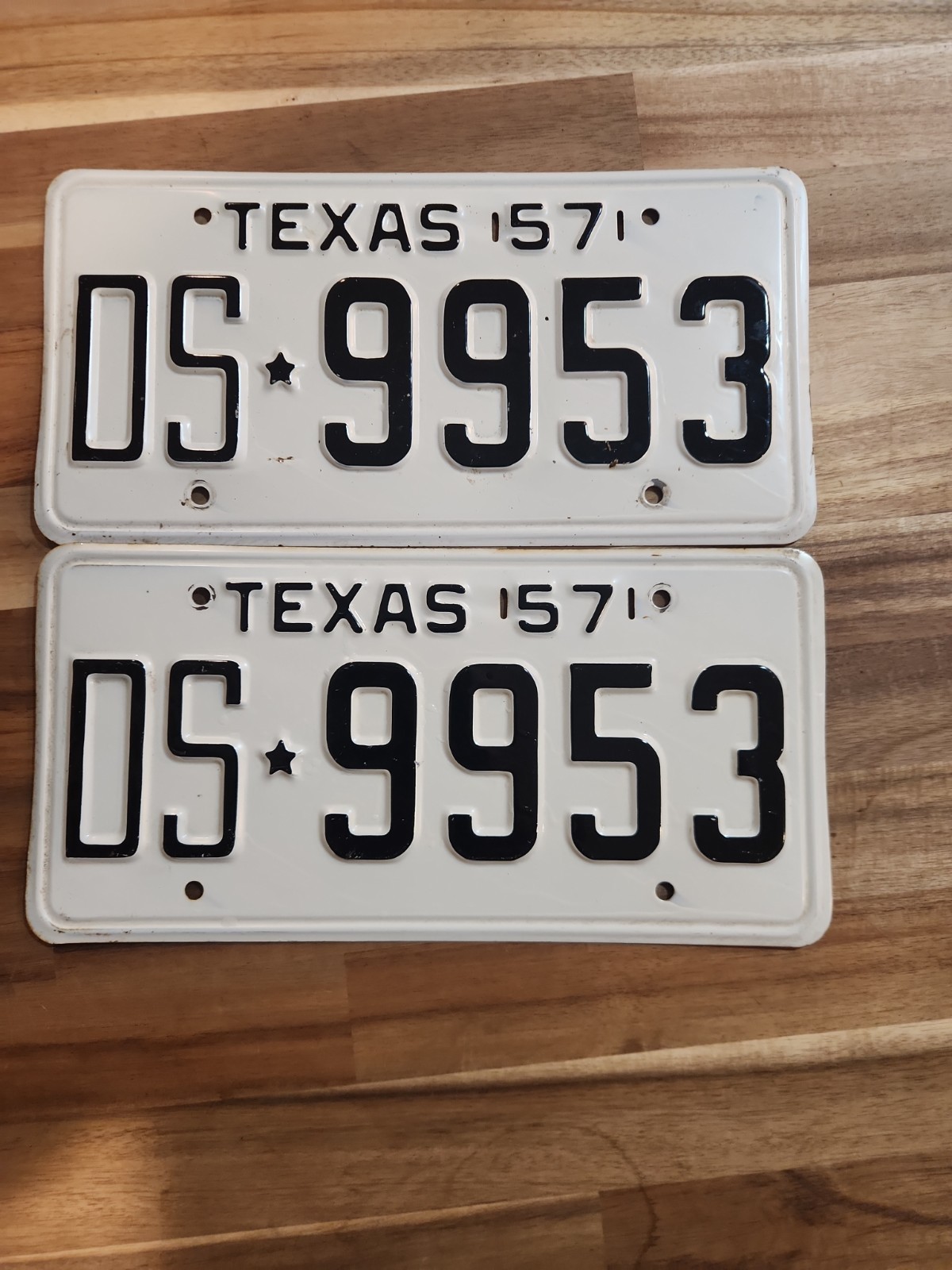 Texas 1957 Antique License Plates, Unrestored, VERY Nice Original Condition. Texas 1957 Antique License Plates, Unrestored, VERY Nice Original Condition.