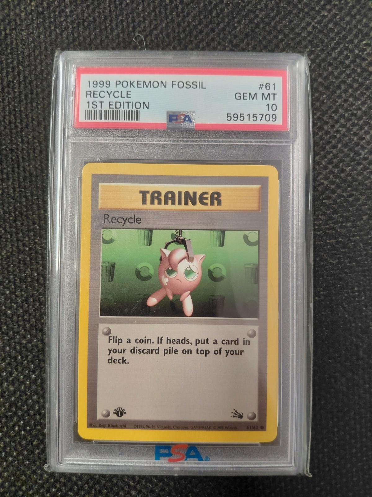 1999 Recycle PSA 10 Pokemon Fossil 1st Edition 1999 Recycle PSA 10 Pokemon Fossil 1st Edition