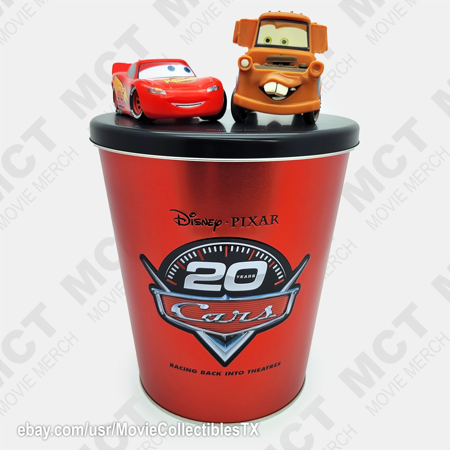 Disney/Pixar Cars 20th Anniversary Metal Popcorn Bucket with Lid -Ships Now Disney/Pixar Cars 20th Anniversary Metal Popcorn Bucket with Lid -Ships Now