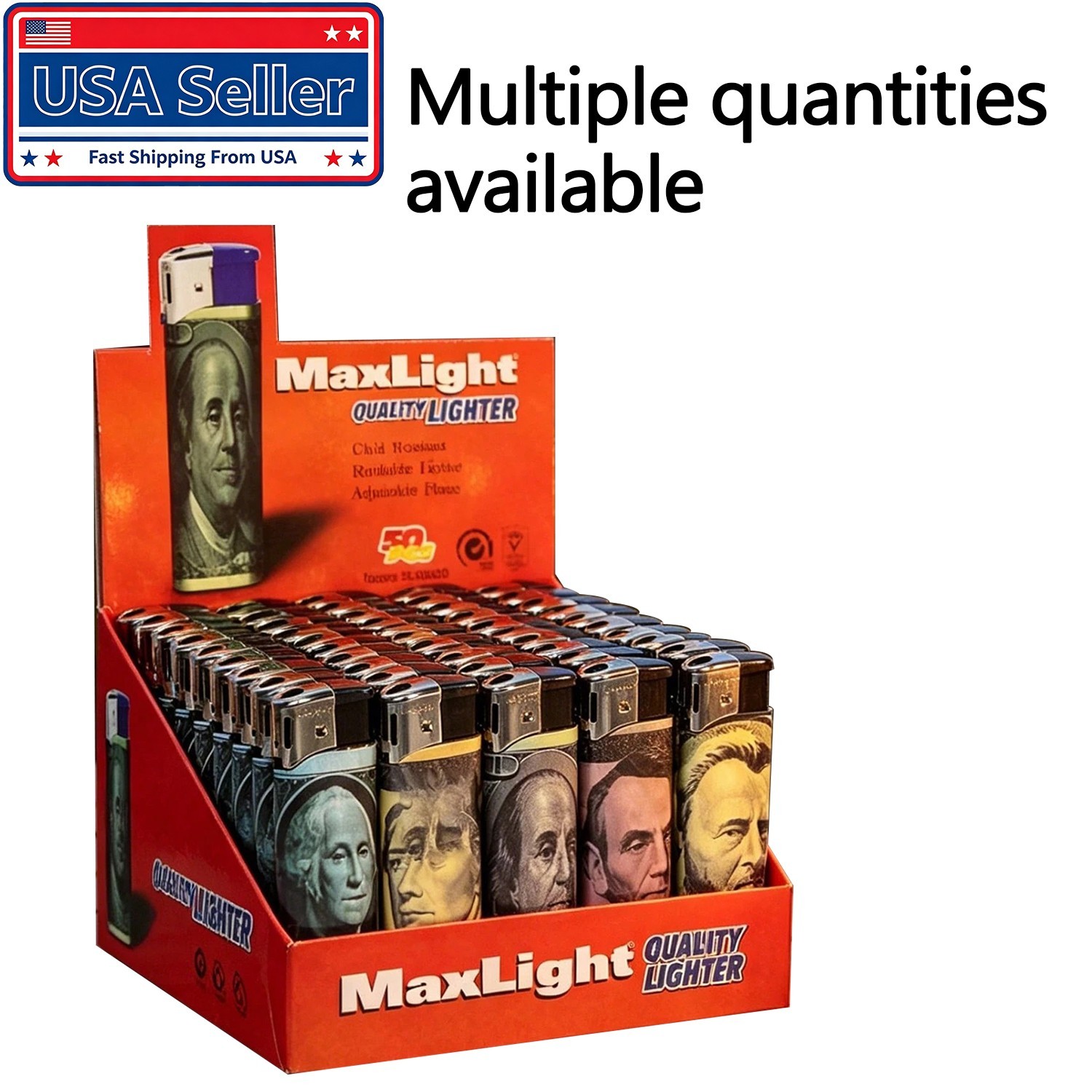 MaxLight Electronic Lighter – US Dollar Design – Multiple Quantities Available MaxLight Electronic Lighter – US Dollar Design – Multiple Quantities Available