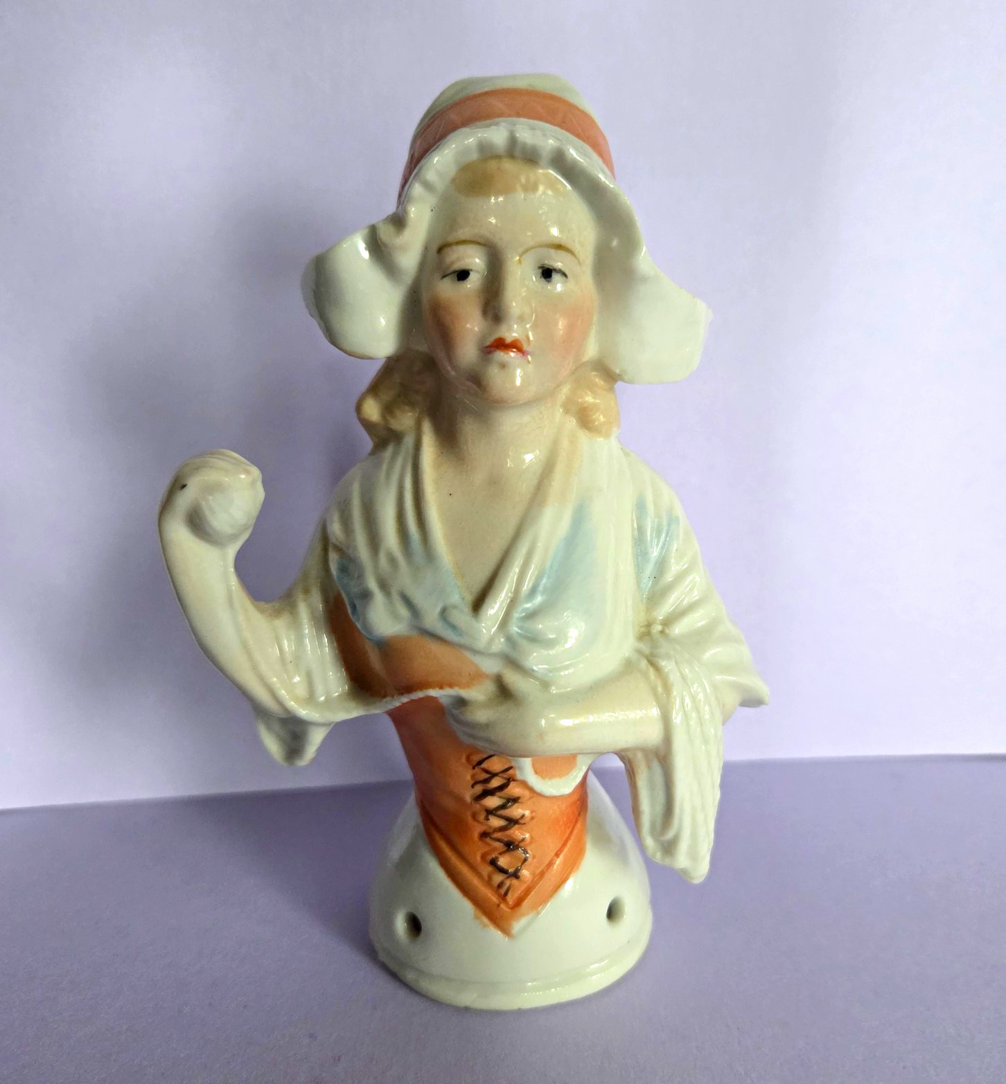 Pristine Antique German Porcelain Half Doll Arms Away Karl Schneider Dutch Girl Pristine Antique German Porcelain Half Doll Arms Away Karl Schneider Dutch Girl