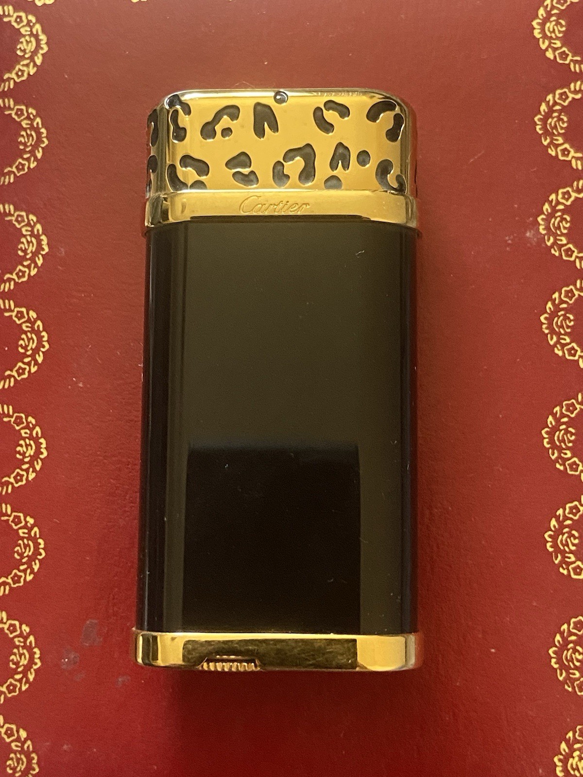 Vintage Cartier Ligne Line 2 Gold Black Lacquer Panther Print (Limited Edition) Vintage Cartier Ligne Line 2 Gold Black Lacquer Panther Print (Limited Edition)