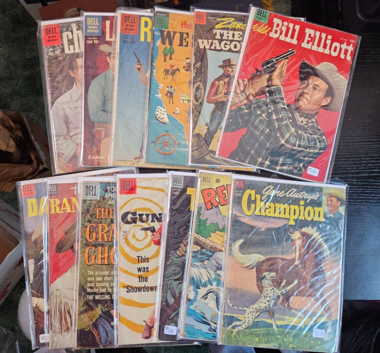 VINTAGE DELL COMICS GOLDEN AGE LOT OF 13 VARIOUS WESTERN DELL COMIC BOOKS