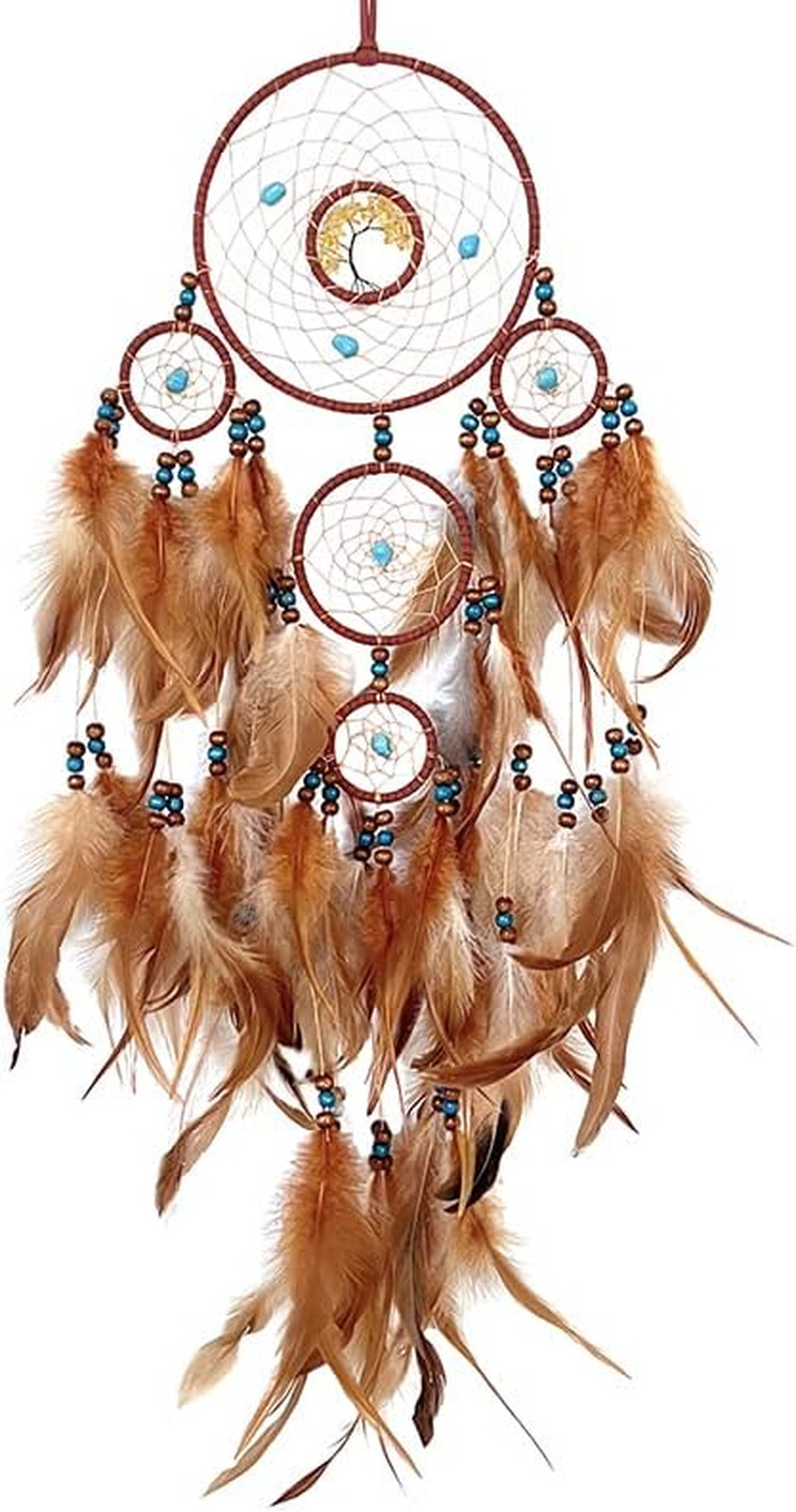 Brown Feather Dream Catchers for Bedroom, Small Wall Hanging Dream Catchers for Brown Feather Dream Catchers for Bedroom, Small Wall Hanging Dream Catchers for