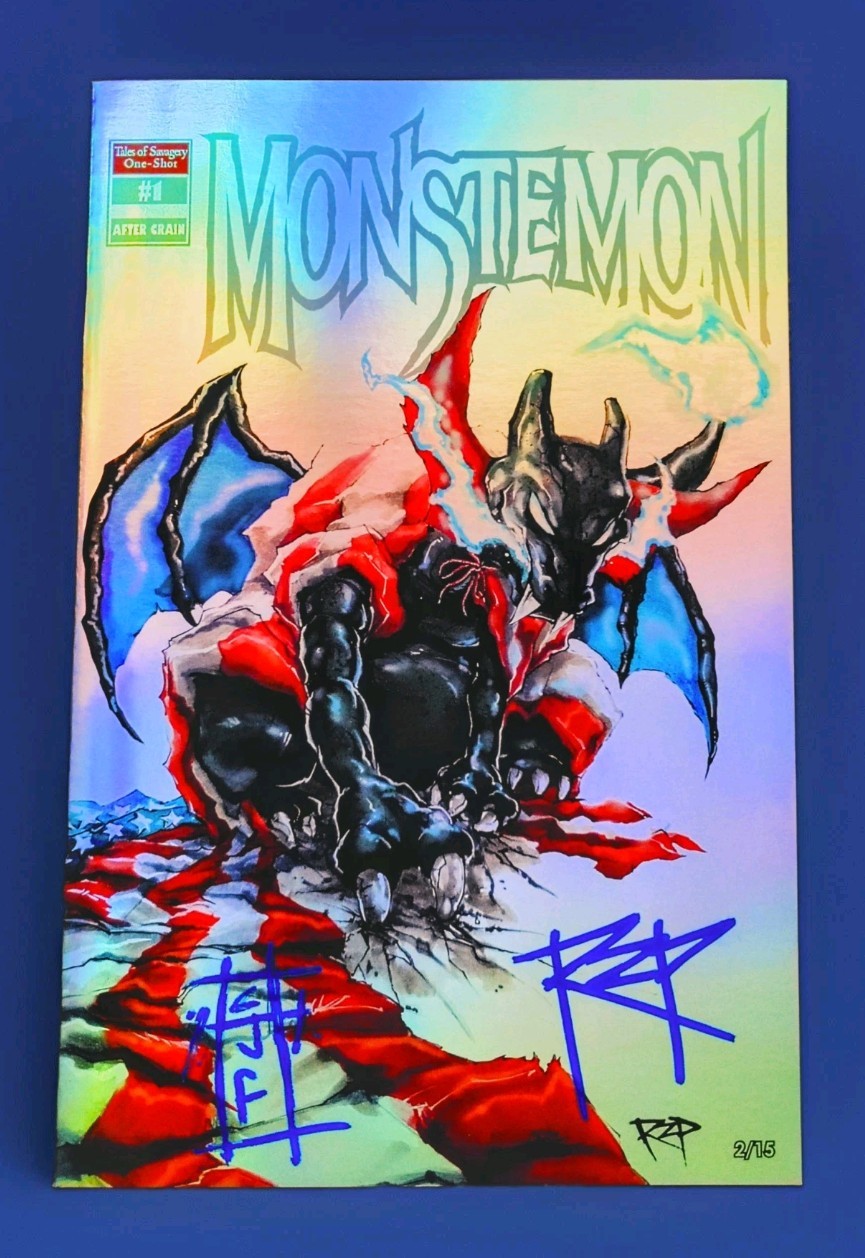 Monstemon Charcula Full Foil Variant 2x Signed RZP #2/15 Charizard Dracula Monstemon Charcula Full Foil Variant 2x Signed RZP #2/15 Charizard Dracula